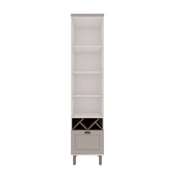Cristaleira 50cm Porta de Vidro e 1 Gavetão para Cozinha Mdf Cor:fendi com Branco - 2