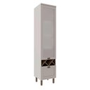 Ver imagem 4 de Cristaleira 50cm Porta de Vidro e 1 Gavetão para Cozinha Mdf Cor:fendi com Branco