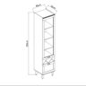 Cristaleira 50cm Porta de Vidro e 1 Gavetão para Cozinha Mdf Cor:fendi com Branco - 3