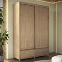 Ver imagem 2 de Guarda Roupa Casal 151cm 2 Portas Madeira Maciça Nira Tauari F07 - Mpozenato
