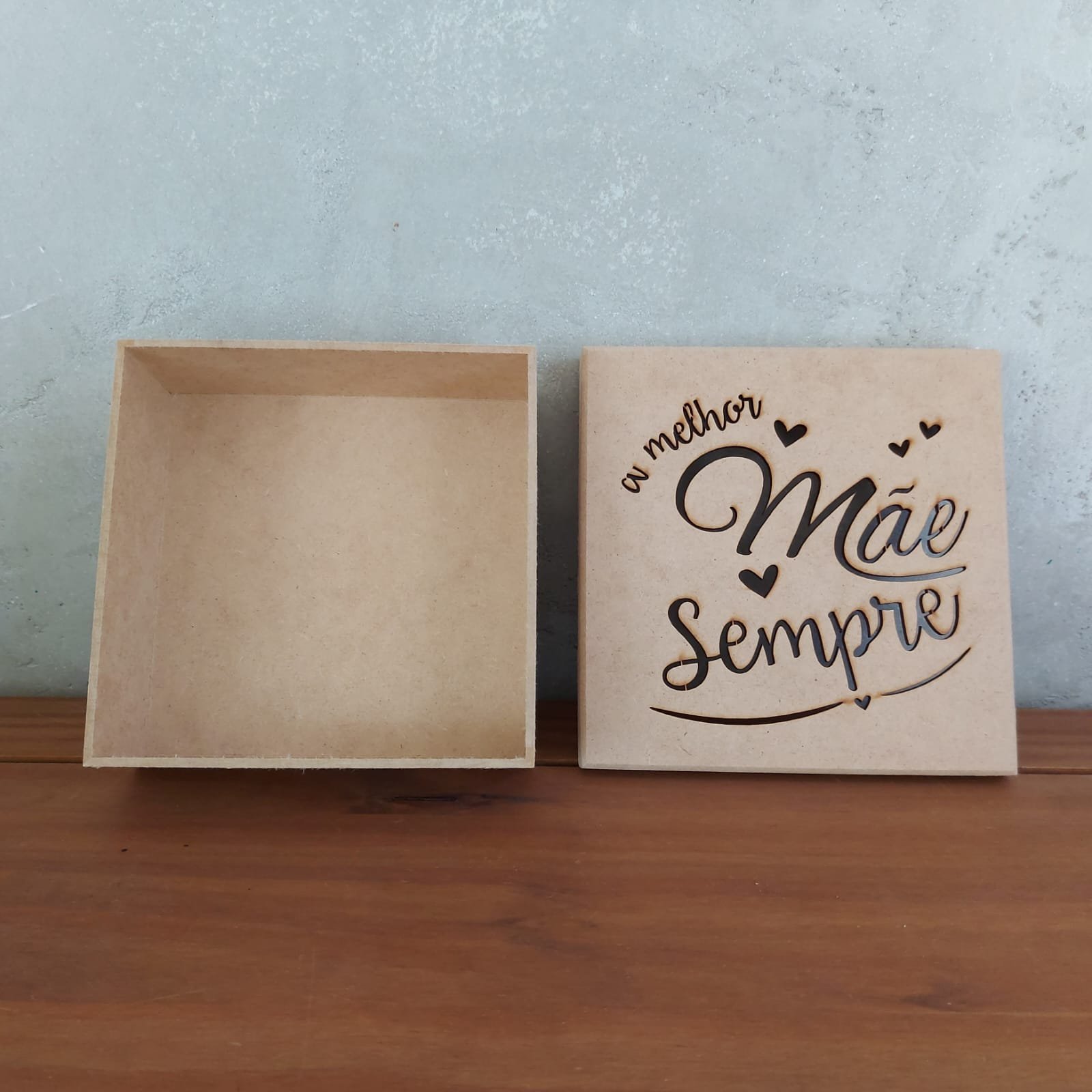 Kit 10 Caixas em Mdf 15x15x5cm Modelo Tipo Sapato Tema "melhor Mãe Sempre" - 2