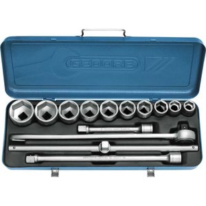Jogo de Soquetes Sextavados e Acessórios 3/4"" com 14 Peças + Estojo Metálico - 017503 - Gedore Jogo