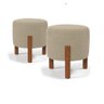 Puff, Puf Banqueta Sala Redondo Bege ou Cinza Redondo -Thor- CM - Bege - 4