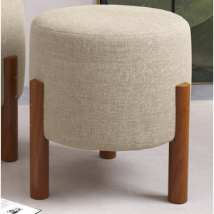 Puff, Puf Banqueta Sala Redondo Bege ou Cinza Redondo -Thor- CM - Bege
