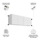 Ver imagem 3 de Armário de Cozinha Aéreo 118cm 4 Portas Monna Branco Z34 - Mpozenato