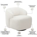 Ver imagem 5 de Sofá 3 Lugares Curvo Orgânico com 02 Poltronas para Sala Living 250cm Barolo L06 Bouclê Branco - Lya