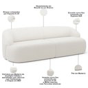 Ver imagem 4 de Sofá 3 Lugares Curvo Orgânico com 02 Poltronas para Sala Living 250cm Barolo L06 Bouclê Branco - Lya