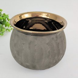 Vaso Marrom Cobre 12x16x11cm Cerâmica Decoração - 3