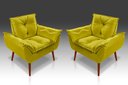 Ver imagem 1 de Kit 02 Poltronas Decorativa Opala Suede Amarelo - Pandora Decor