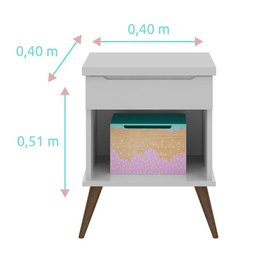Mesa de Apoio Infantil Retrô Alice com 1 Gaveta Cinza - PR Baby - 2