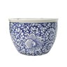 Vaso Cachepot Porcelana Azul e Branco Floral Arabesco 22cm - 1