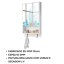 Ver imagem 2 de Espelheira Armário Aéreo de Banheiro com Espelho Penelope - Jm3 Móveis:branco