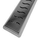 Ver imagem 2 de Ralo Linear Banheiro Seca Box 5x60 Inox Ondas Espelhado Coletor Cinza com Sifão