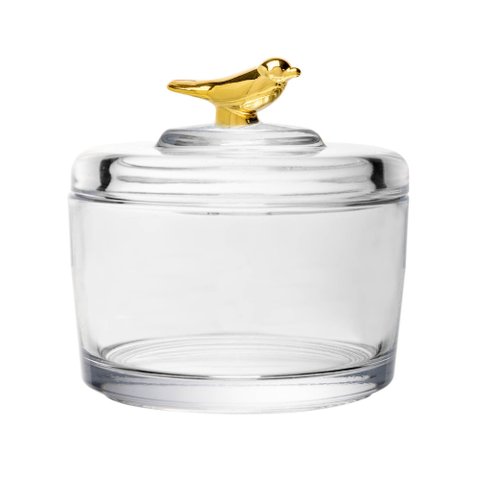 Pote com Tampa Golden Bird 7,5x7x8,5cm