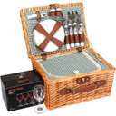 Ver imagem 4 de Kit 24 Cesta Picnic para 4 Pessoas Home&co com Bolsa Termica Fibra Natura 19x28x38cm