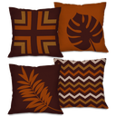 Ver imagem 1 de Kit com 4 Capas para Almofadas Decorativas Folhas Marrons