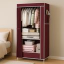 Ver imagem 2 de Guarda Roupa Cabideiro Organizador Prateleira Bordô