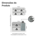 Ver imagem 5 de Armário de Cozinha Compacta 120 x 60 cm Branco/Cinza Lux Madesa 02