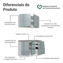 Ver imagem 6 de Armário de Cozinha Compacta 120 x 60 cm Branco/Cinza Lux Madesa 02