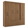 Guarda Roupa Casal Nápoles 8.4 8 Portas 4 Gavetas Jatobá - Santos Andirá - 1