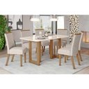 Ver mais imagens de Mesa para Cozinha Yara Sc79 C/tampo Madeirado Vidro Curvo 160x90cm Nature/off White - Henn