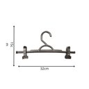 Ver imagem 2 de Kit 25un. Cabide Saia Preto Adulto Fixo C/ Presilha Pp Preto