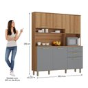 Ver imagem 2 de Cozinha Compacta 7 Portas 2 Gavetas Armário com Nicho para Micro-Ondas - Luciane 353:Avelã e Cinza S