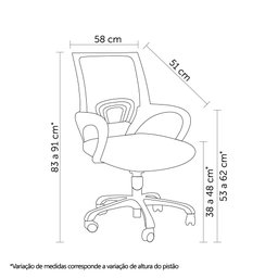 Cadeira de Escritório Diretor Tela Mesh Base Cromada Santiago - 5
