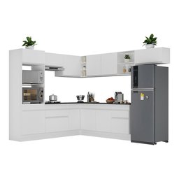 Armário de Cozinha Completa de Canto com Rodapé Veneza Multimóveis MP2083.891 Branco - 3