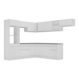 Armário de Cozinha Completa de Canto com Rodapé Veneza Multimóveis MP2083.891 Branco - 7