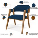 Ver imagem 6 de Mesa de Jantar Redonda Cora 120cm Off White M04 com 04 Cadeiras Living Suran Suede Azul Marinho - Ly