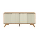 Ver imagem 5 de Balcão Buffet 180cm com 4 Portas Ripadas 100% MDF Dalla Costa Cor:Freijó com Off White