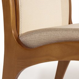 Kit 2 Cadeiras para Mesa de Jantar Lisboa com Encosto em Tela Madeira Maciça Linho Bege M58 Rmi - 9