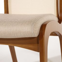 Kit 2 Cadeiras para Mesa de Jantar Lisboa com Encosto em Tela Madeira Maciça Linho Bege M58 Rmi - 8