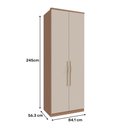 Ver imagem 6 de Guarda Roupa 2 Portas e Colmeia 245cm Setiba Plus Rimo Carvalho/off White