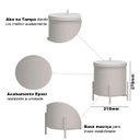 Ver imagem 5 de Kit 2 Lixeiras Brancas 6 Litros Level