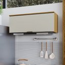 Ver imagem 1 de Armário Aéreo Porta Basculante 80cm Copenhague Bege/Ipê/Sabbia