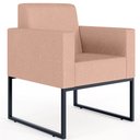 Ver imagem 5 de Kit 4 Poltronas Decorativa para Sala e Recepção Base Fixa de Metal Helô L02 Linho Rosê - Lyam