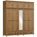 Ver imagem 2 de Guarda Roupa Casal 221cm 10 Portas 3 Gavetas Lázio Freijó F07 - Mpozenato