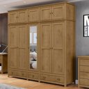 Ver imagem 1 de Guarda Roupa Casal 221cm 10 Portas 3 Gavetas Lázio Freijó F07 - Mpozenato
