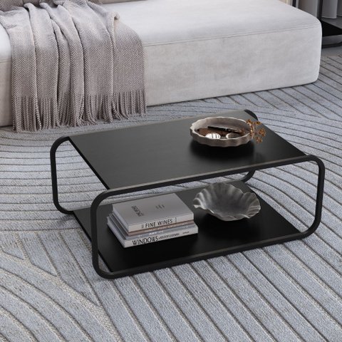 Mesa de Centro 80cm Luna Orgânica Pé Metal - Artesano