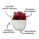 Ver imagem 3 de Suculenta Artificial Mini Vaso de Plástico Branco