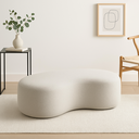Ver imagem 3 de Puff Feijão Curvo Bouclé Orgânico Multiuso Minimalista