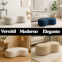 Ver imagem 2 de Puff Feijão Curvo Bouclé Orgânico Multiuso Minimalista