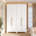 Ver imagem 1 de Guarda-Roupa Casal Zoe 4 Portas de Abrir 2 Gavetas com Pés 100 MDF Pm Home