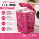 Ver imagem 7 de Cesto Organizador 80 Litros Gigante Rosa Brinquedos Quarto Meninas Roupa Suja Porta Treco Grande Vaz