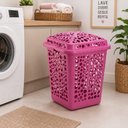 Ver imagem 6 de Cesto Organizador 80 Litros Gigante Rosa Brinquedos Quarto Meninas Roupa Suja Porta Treco Grande Vaz