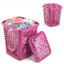 Ver imagem 1 de Cesto Organizador 80 Litros Gigante Rosa Brinquedos Quarto Meninas Roupa Suja Porta Treco Grande Vaz