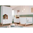 Ver imagem 1 de Quarto de Bebê Completo Ternura 3 Peças (1 Guarda Roupa + 1 Berço + 1 Cômoda) Qi79 Branco-
