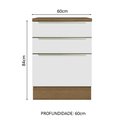 Ver imagem 3 de Balcão 60 cm 3 Gavetas Rustic/Branco Veludo Lux Madesa